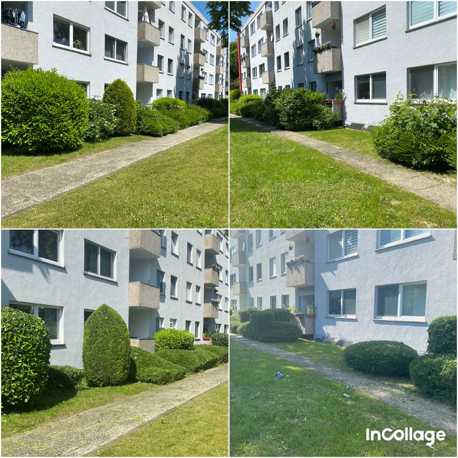 Gepflegte Außenanlage einer Wohnanlage in Hamm